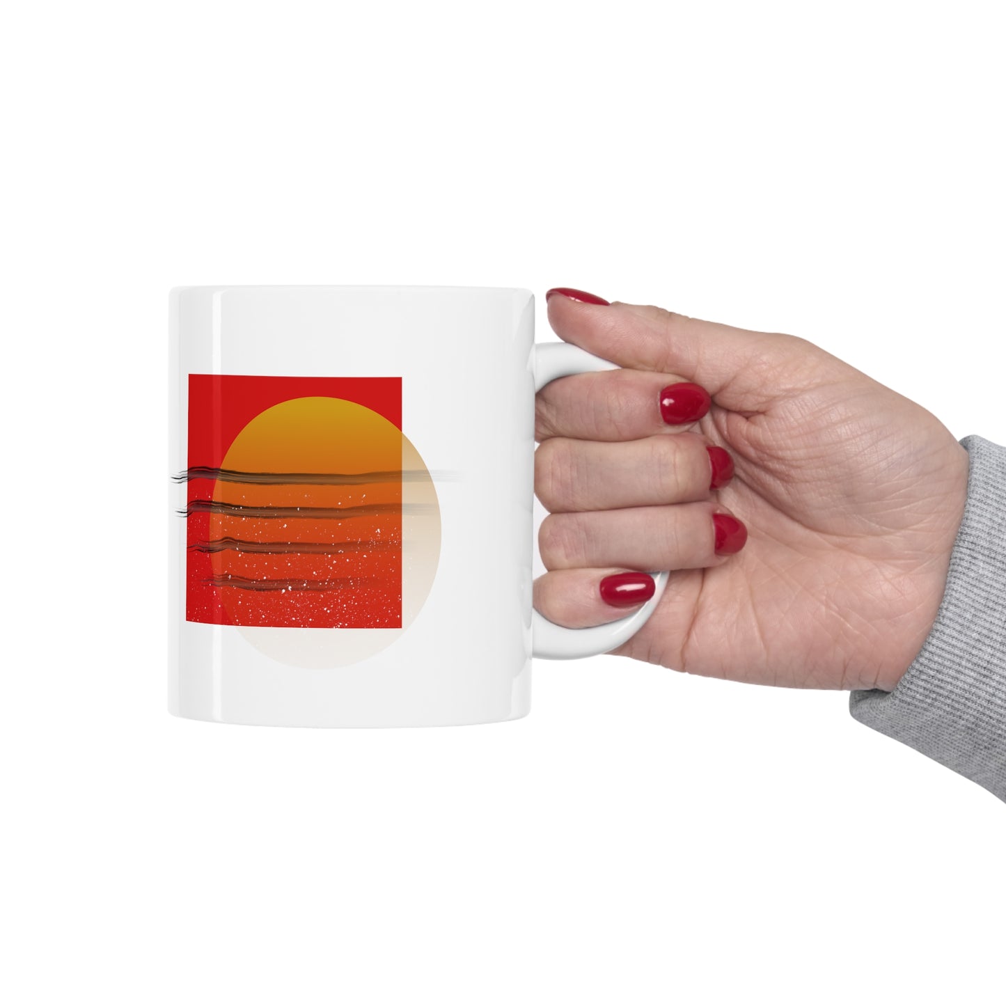 Abstract Sun Ceramic Mug 11oz Double Side