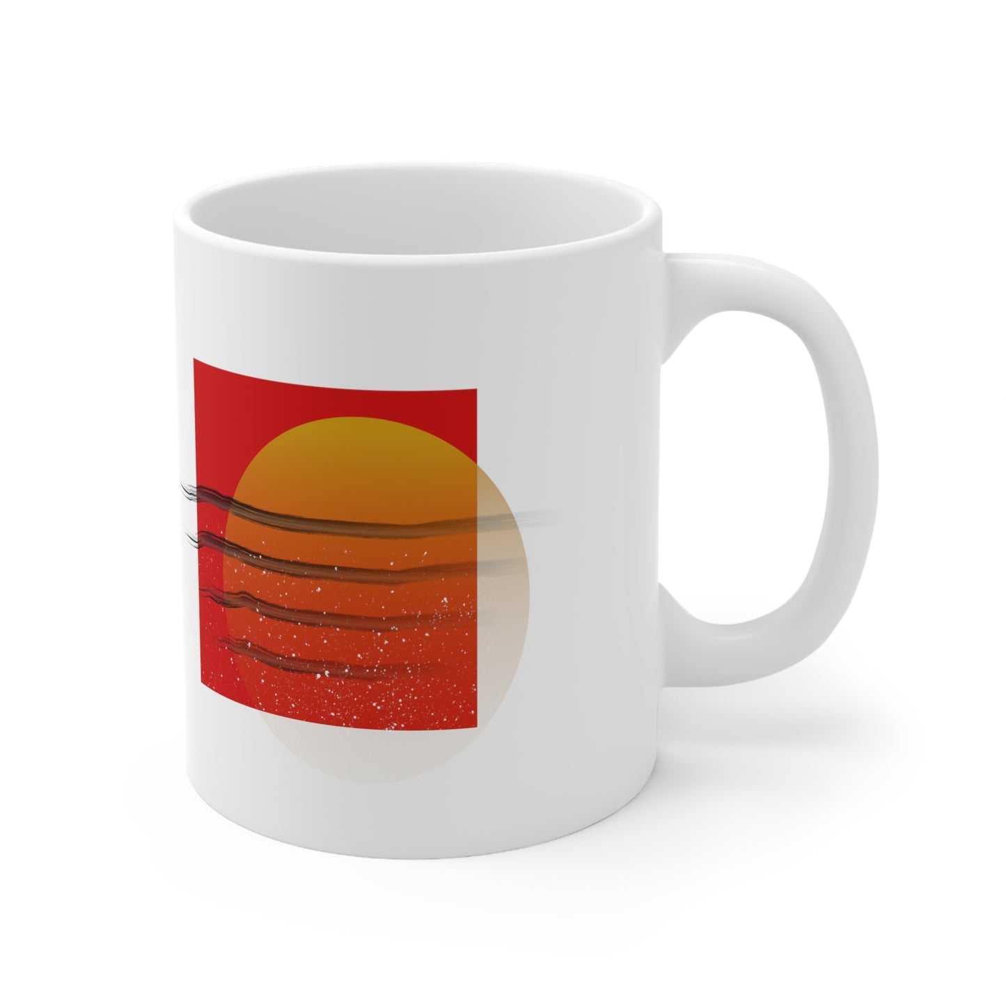 Abstract Sun Ceramic Mug 11oz Double Side