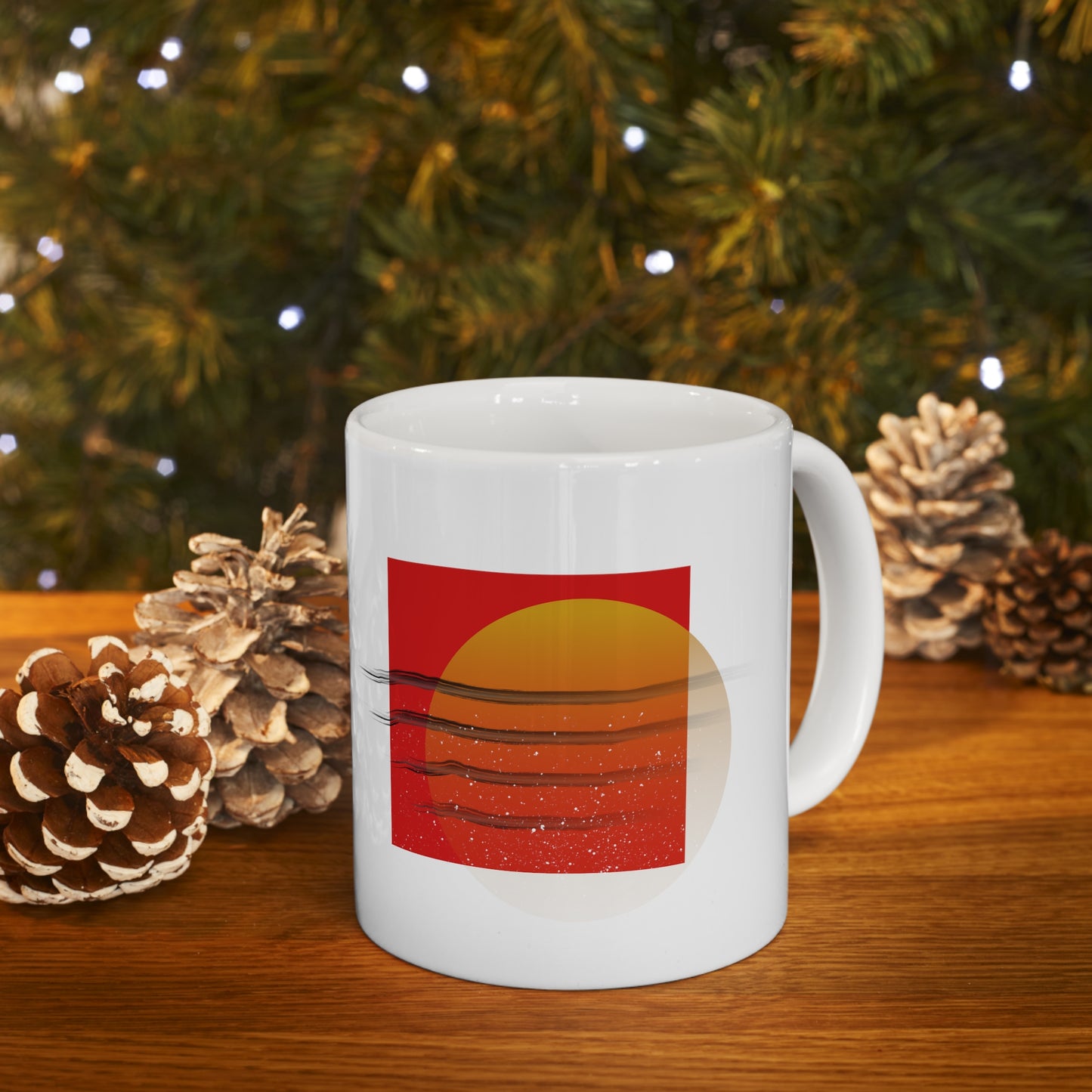 Abstract Sun Ceramic Mug 11oz Double Side