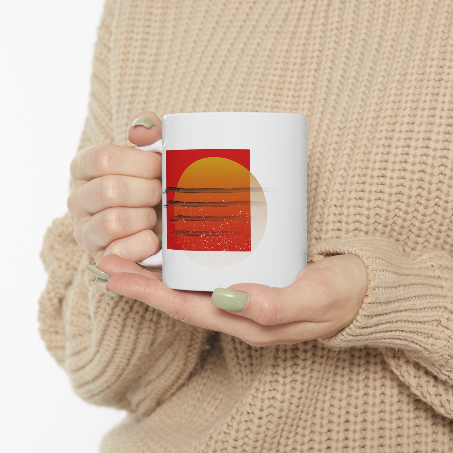 Abstract Sun Ceramic Mug 11oz Double Side