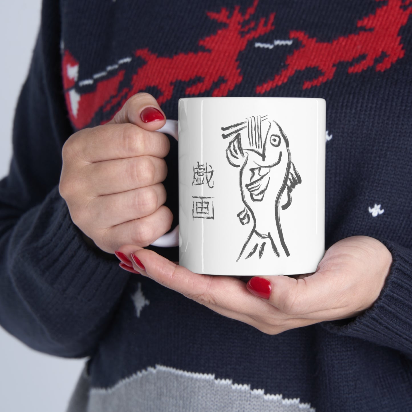 Ramen Fish Ceramic Mug 11oz Double Side