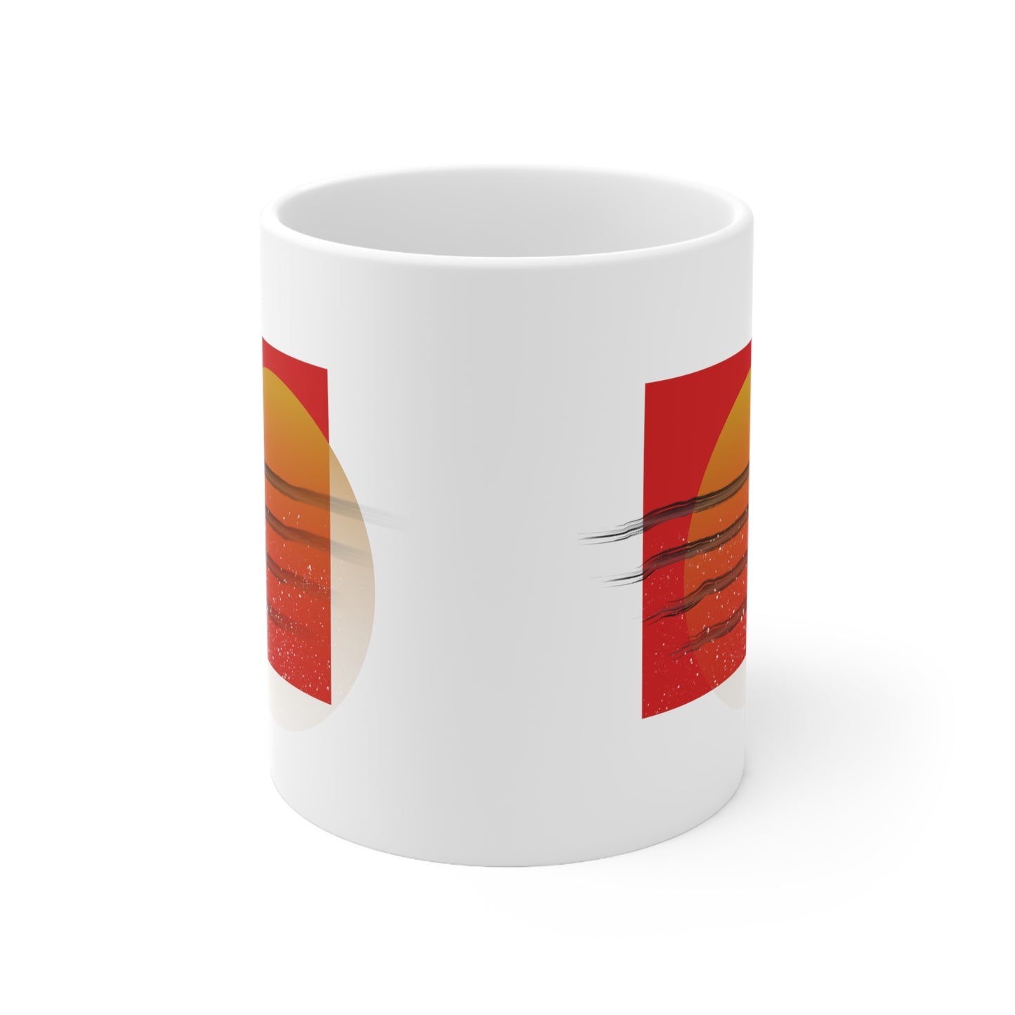 Abstract Sun Ceramic Mug 11oz Double Side