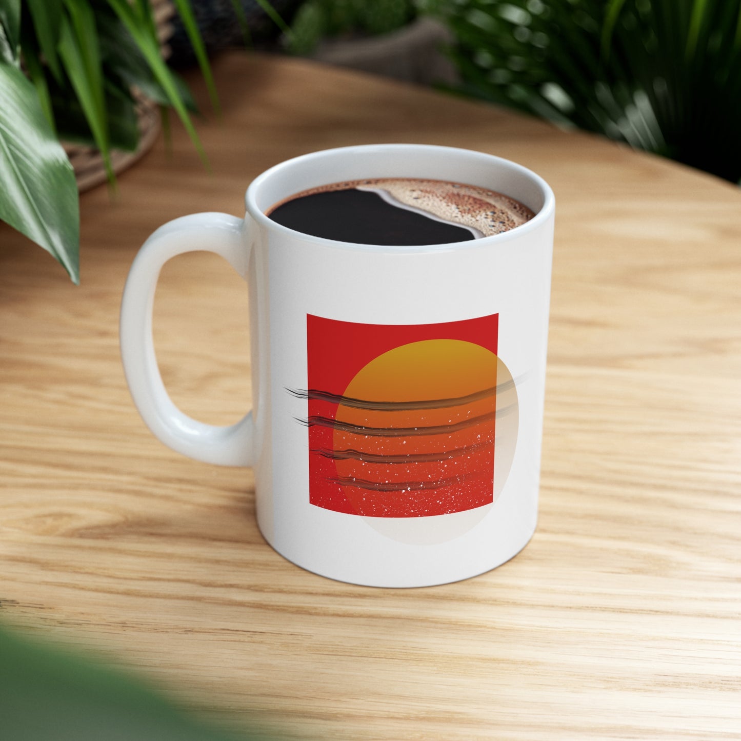 Abstract Sun Ceramic Mug 11oz Double Side